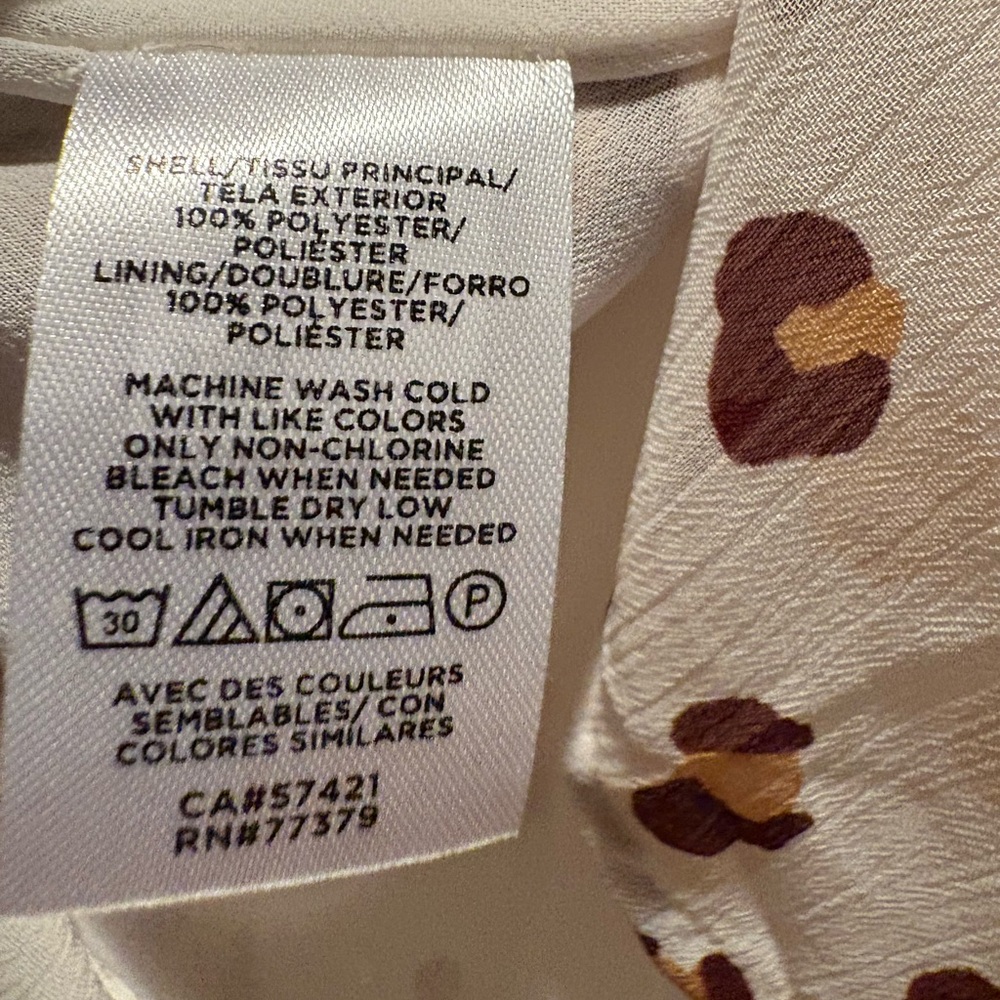 Ann Taylor Cream and Brown Leopard Patterned Blouse - Picture 9 of 9